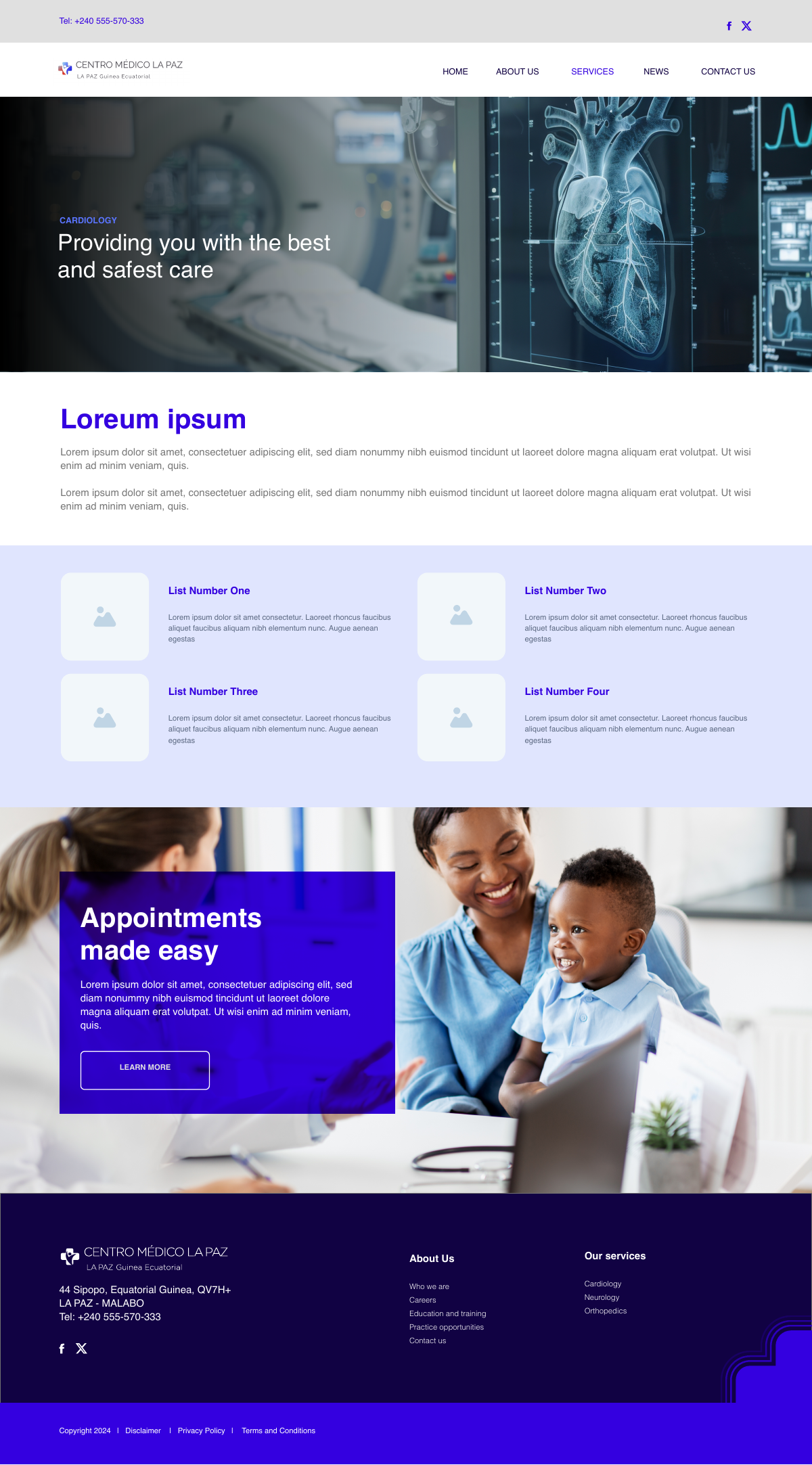 Cardiology / specialist detail page design