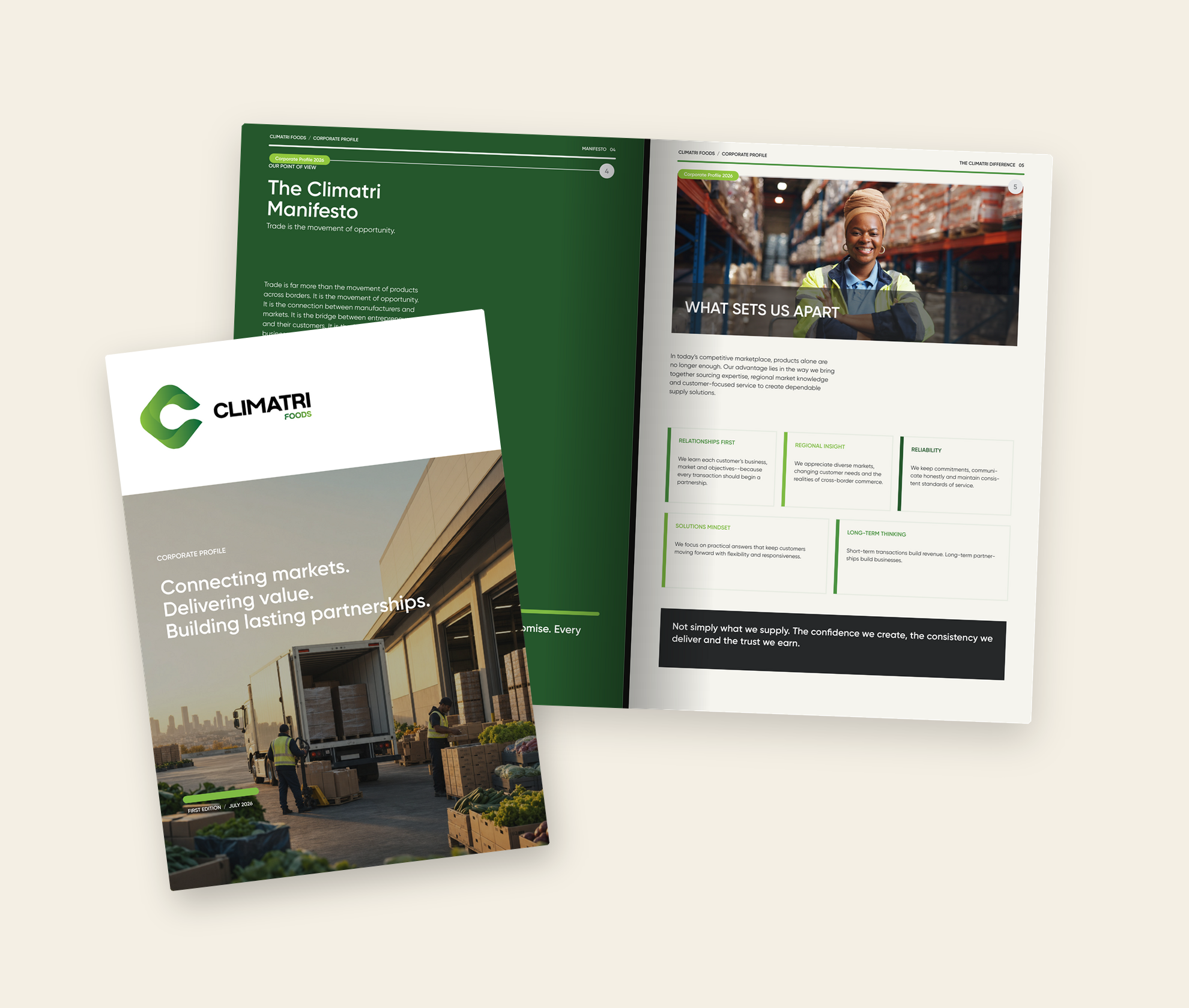 Corporate profile document mockup