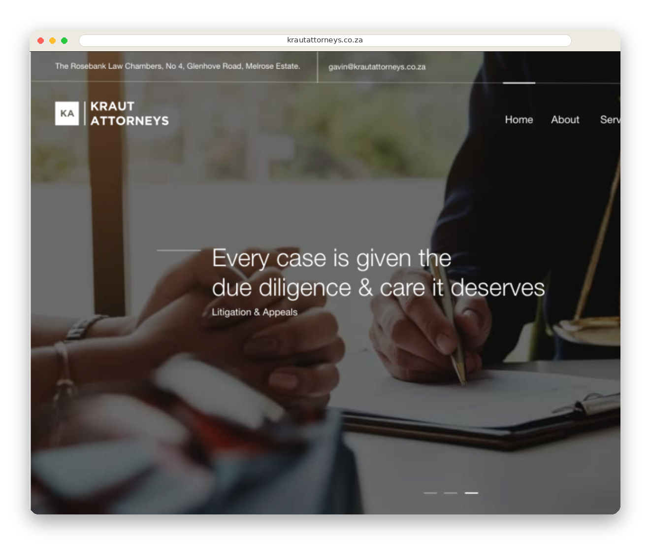 Kraut Attorneys website mockup