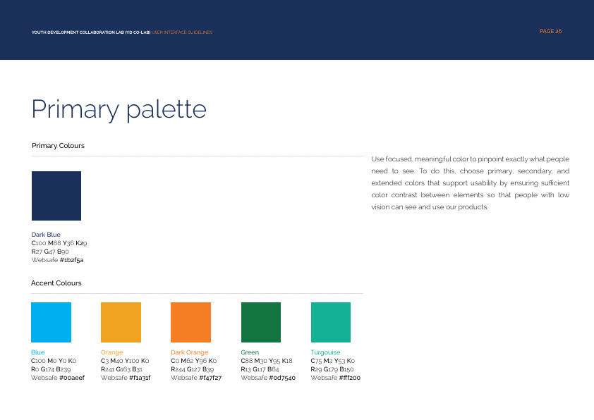 User-interface colour palette